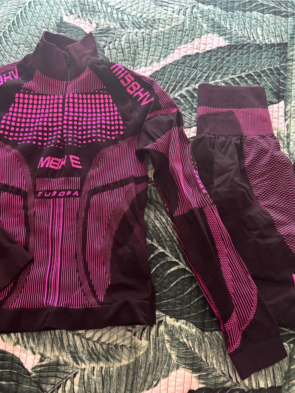 MISBHV E Europa Black and Hot Pink Athletic Set